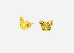 22K Gold Butterfly Earrings/Studs