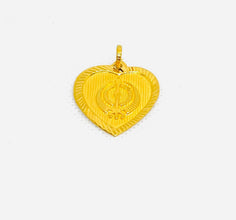 22k Gold Khanda Heart Pendant