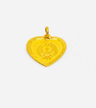 22k Gold Khanda Heart Pendant