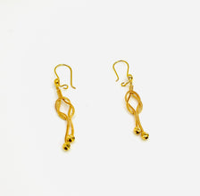 21K Gold Tangled Drop Earrings