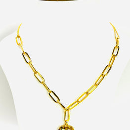 21K Gold Paper Clip Necklace