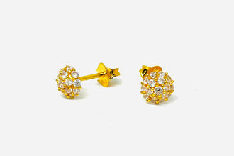 22k Gold Studs with Zirconia
