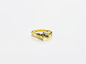 22K Gold Ring with CZ stones