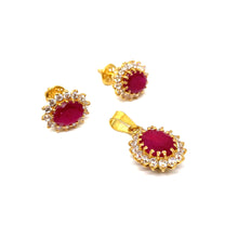 22k Gold Stone Pendent Set