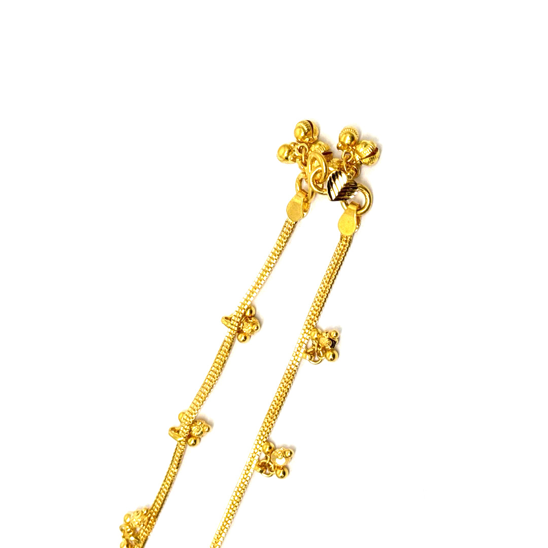 22k Gold Anklet PAIR