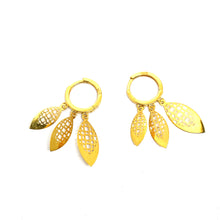21K Gold Leaf Style Drop Earrings