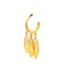 21K Gold Leaf Style Drop Earrings