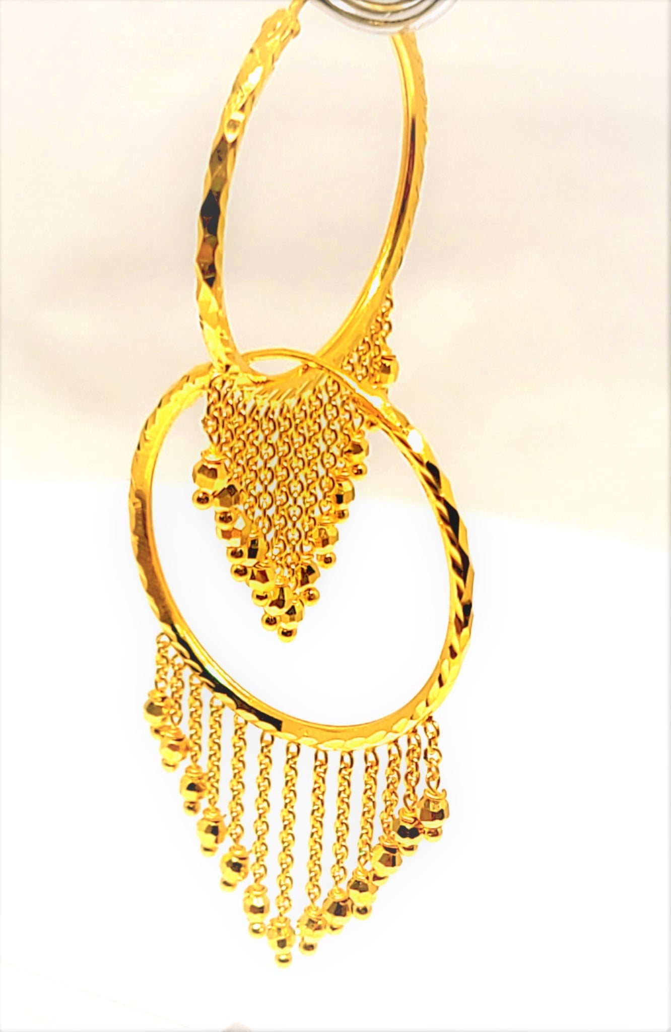 22K Gold Layered Drop Hoops