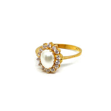 22K Gold Pearl Ring