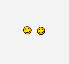 21k Gold Smiley Studs