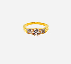 22K Gold Zircon Ring