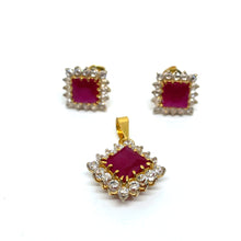 22k Gold Ruby Pendent Set