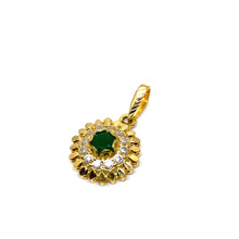 22k Gold Emerald Pendent Set