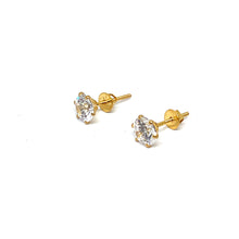 18k Gold Studs with Zirconia