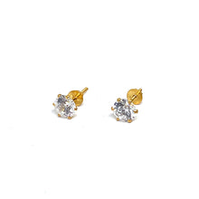 18k Gold Studs with Zirconia