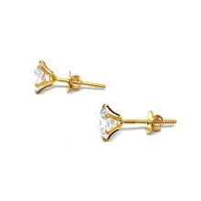 18k Gold Studs with Zirconia