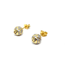 22k Gold Two-Tone Sand Ball Style Studs