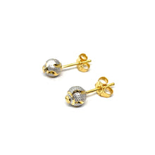 22k Gold Two Tone Sand Ball Style Studs