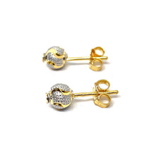 22k Gold Two Tone Sand Ball Style Studs