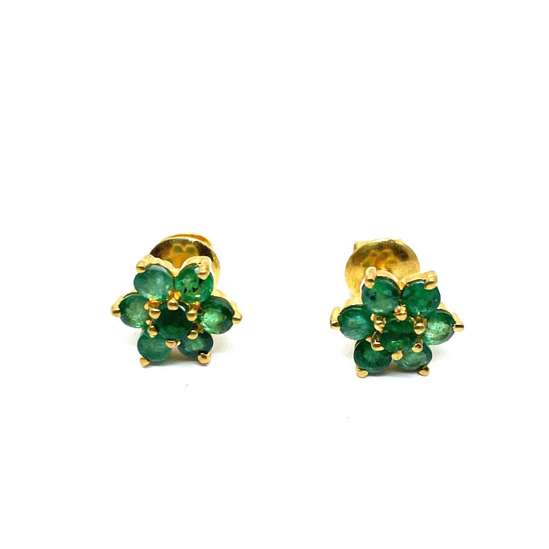 22k Earrings Emerald