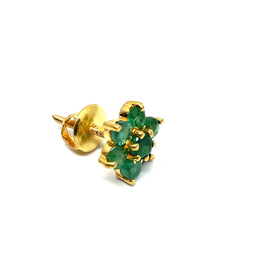 22k Emerald Earrings Studs
