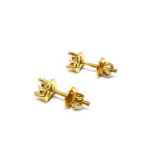 22k Gold Studs with Heart Shaped Zirconia