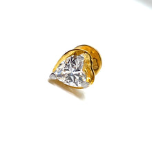22k Gold Studs with Heart Shaped Zirconia
