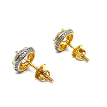 22k Gold Two-Tone Earrings/Studs with Zirconia