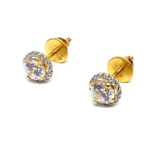 22k Gold Studs with Zirconia