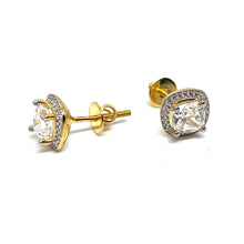 22k Gold Two-Tone Earrings/Studs with Zirconia