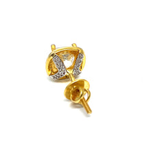 22k Gold Two-Tone Earrings/Studs with Zirconia