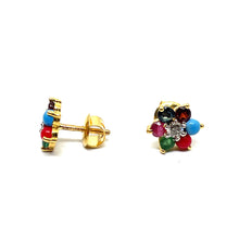 22k Gold Multi-Color Studs