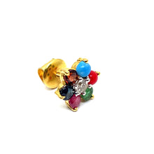 22k Gold Multi-Color Studs