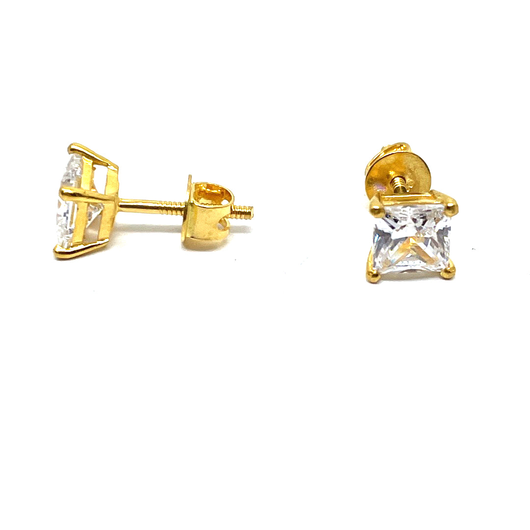 22k Gold Studs with Zirconia