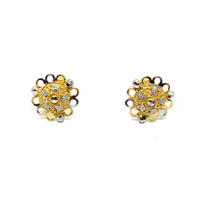 22k Traditional Two-Tone Gold Studs