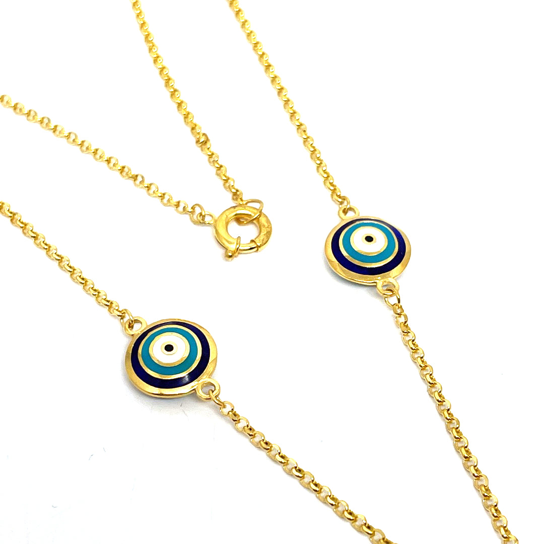 21k Gold Evil Eye Set