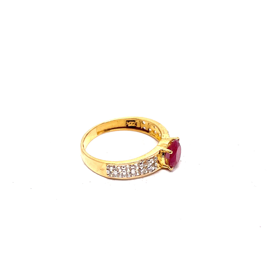 22K Gold Ruby Ring
