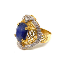 22K Gold Blue Sapphire Ring