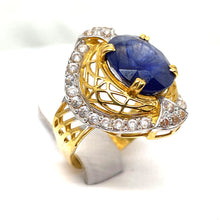 22K Gold Blue Sapphire Ring